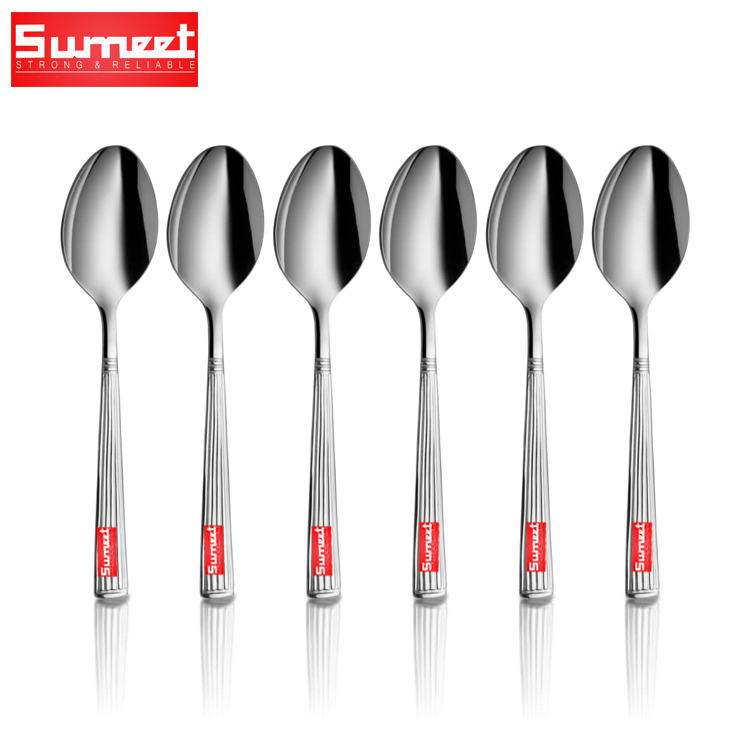 Sumeet Stainless Steel New Stribes Tea Spoon,6 Pieces