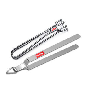 Sumeet Stainless Steel Chapati Roti Chimta with Pakkad Utensil Holder, 1 Ounce