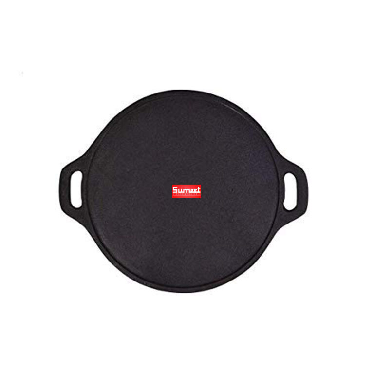 Sumeet Tawa Dosa Tawa 12 Inch Pre-Seasoned Cast Iron Skillet, Black