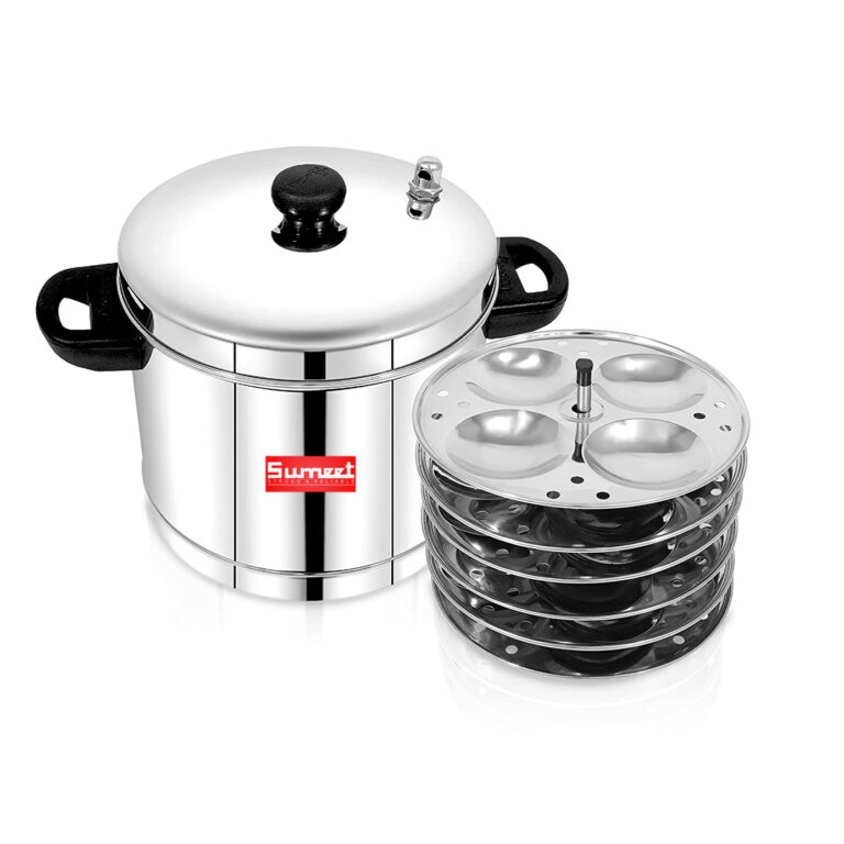 Sumeet – Stainless Steel 6 – Plates Idli Maker, Silver