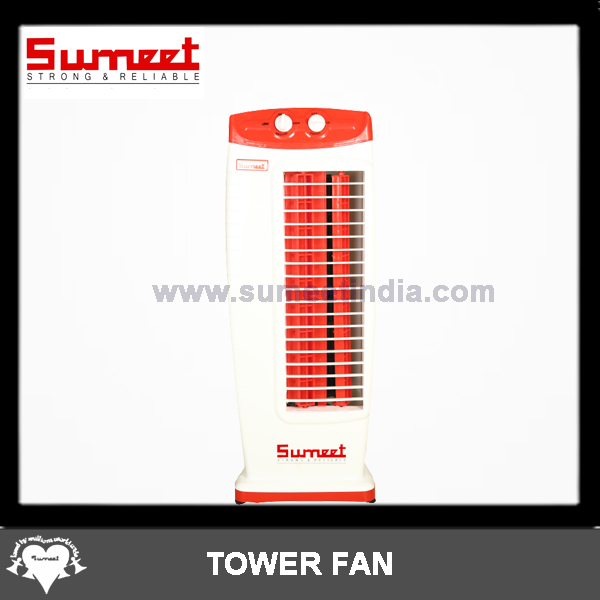 Sumeet Premium High-Speed Tower Fan | 220V | Rust-Free Body | 25 Feet Air Throw Red