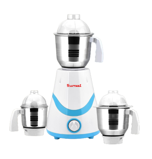 Sumeet Smart Queen Mixer Grinder| Model No ST7756 | 550 Watts | With 1L & 250ML Spice/ Chutney Stainless Steel Jars | White Color